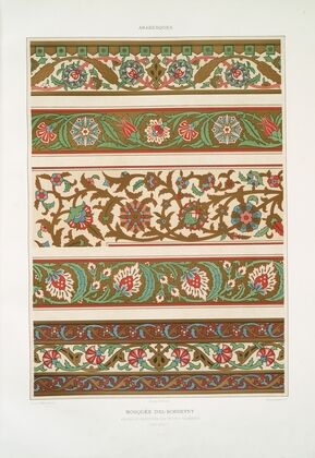 Arabesques; mosquée d’El-Bordeyny; frises et bordures des petites chambres (XVIIe. siècle) (1877)