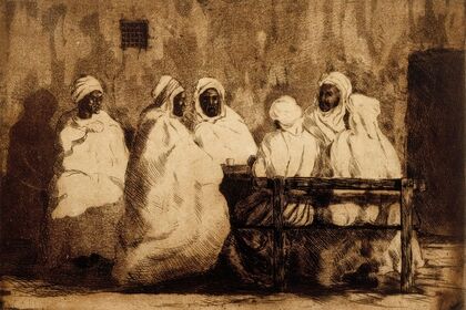 Arabs In Front Of A Café In Biskra