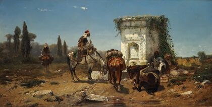 Arabs Resting by a Marble Fountain (1856)