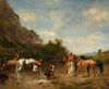 Arabs watering their horses