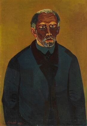 Arbeitsloser in blauer Jacke (Arbeiterbildnis) (1936)