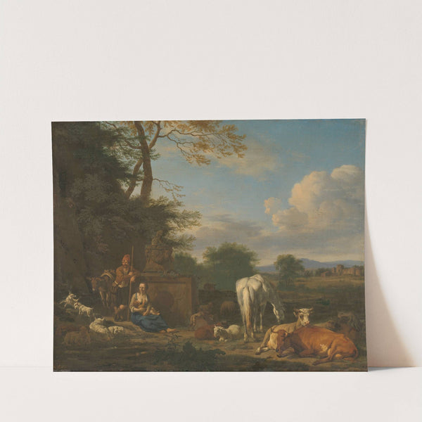 Arcadian Landscape with resting Shepherds and Animals (1664) by Adriaen van de Velde