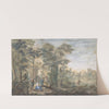 Arcadian Landscape with several Figures and a Statue of Diana by Gerard Melder