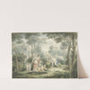Arcadisch landschap met Athene die een oude man kroont en Venus en Adonis by Louis Fabritius Dubourg