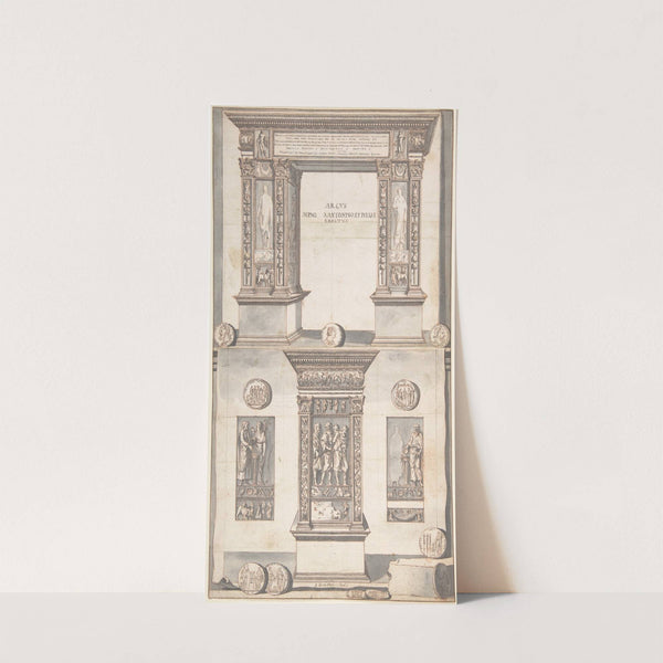 Arch of Septimius Severus, Frontal Elevation (above) and Side View (below) by Jan Goeree