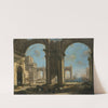 Architectural capriccio with a harbour by Alessandro Salucci