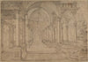 Architectural Capriccio with an Arcade and Fountain in Point Perspective [Study for a Painting of John the Baptist before Herod]