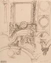 Architectural Details for a Wall Decoration with Empress Maria Theresia Embracing the Young Wolfgang Amadeus Mozart (c. 1864)