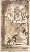 Architectural Fantasy; Figures on a Grand Staircase