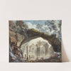 Architectural Fantasy - Ruins of a Circular Temple Seen through a Natural Arch by Pierre-Adrien Pâris
