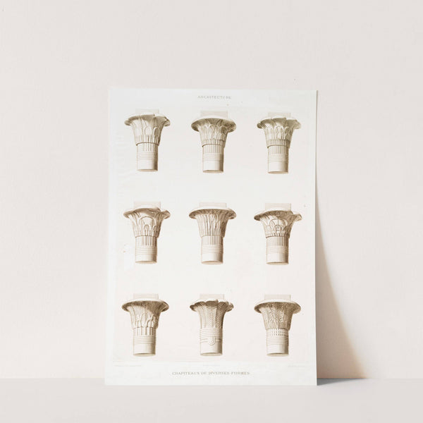 Architecture; chapiteaux de diverses formes by Émile Prisse d&#039;Avennes