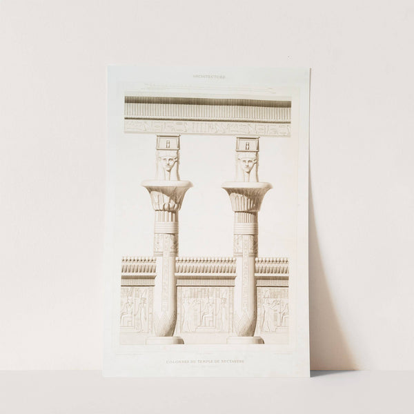 Architecture; colonnes du Temple de Nectanèbe (Philae - XXXe. dinastie) by Émile Prisse d'Avennes