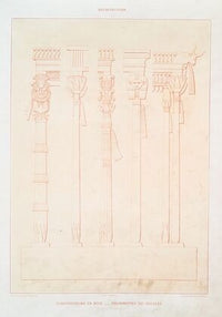 Architecture; constructions en bois. — colonnettes des Ã©dicules (XVIIIe. et XIXe. dynasties)