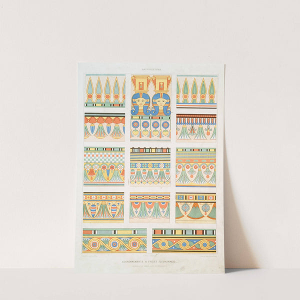 Architecture; couronnements &amp; frises fleuronnées (nécropole de Thèbes -XVIIIe. - XXe. dynasties) by Émile Prisse d&#039;Avennes