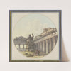 Architektonisches Capriccio; Inneres einer Tempelruine mit einer Statue des Jupiter tonans und Figurenstaffage by Victor-Jean Nicolle