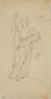 Armed Arab Leaning Against a Wall
