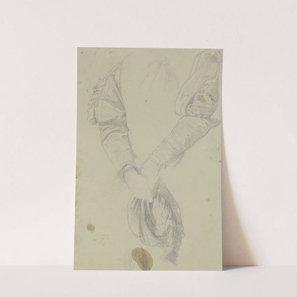 Armstudie zum Pagen der &#039;Gefangennahme Egmonts&#039; by Julius Hamel
