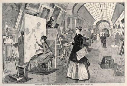 Art Students and Copyists in the Louvre Gallery, Paris (1864)