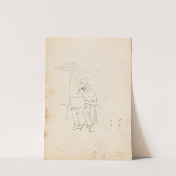 Artist under parasol (Probably 1838 or 1839) by Adolph Tidemand