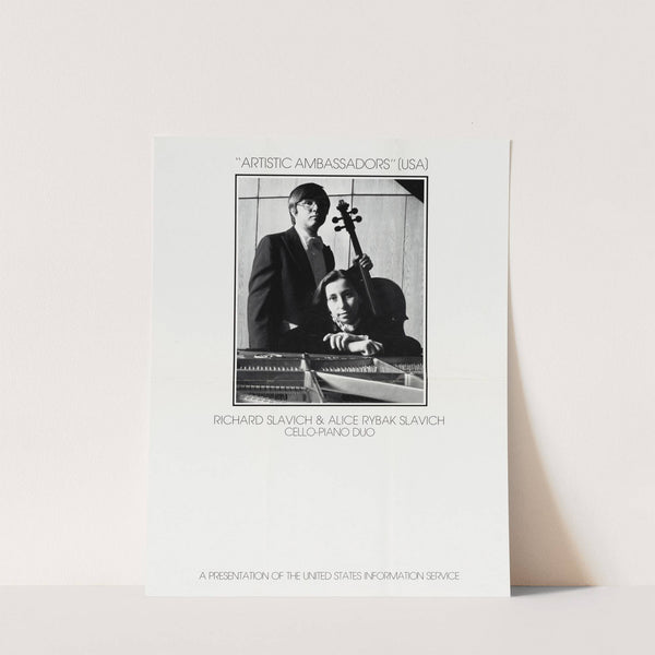 &#039;Artistic Ambassador&#039; (USA): Richard Slavich &amp; Alice Rybak Slavich Cello-Piano Duo by U.S. Information Agency