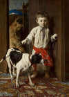 Artist’s son with a dog