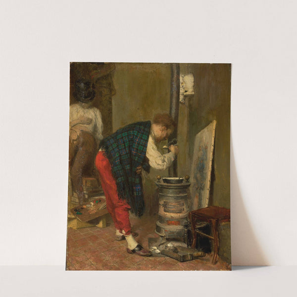 Artist’s studio interior with a self-portrait (1868) by Leopold Horowitz