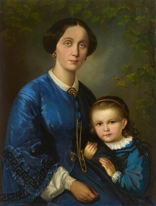 Artist’s Wife with her Small Daughter (1860)