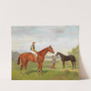 Áruló and Komámasszony from the estate of Baron Hermann von Königswarter with jockey Robert Adams by Emil Adam