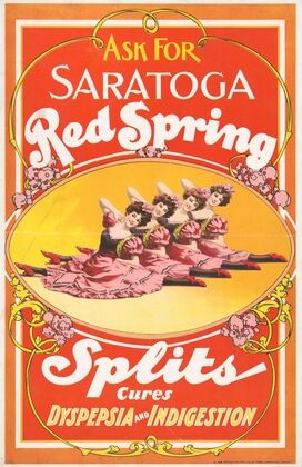Ask for Saratoga red spring splits, cures dyspepsia and indigestion