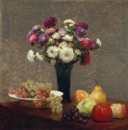 Asters and Fruit on a Table (1868)