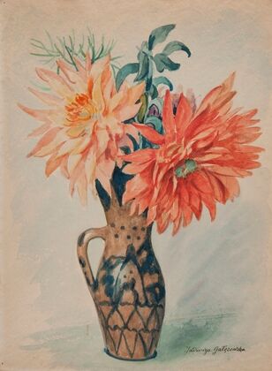 Asters in a vase — size preview