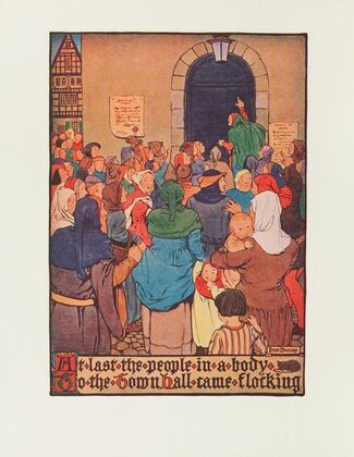 At last the people in a body to the Town Hall came flocking