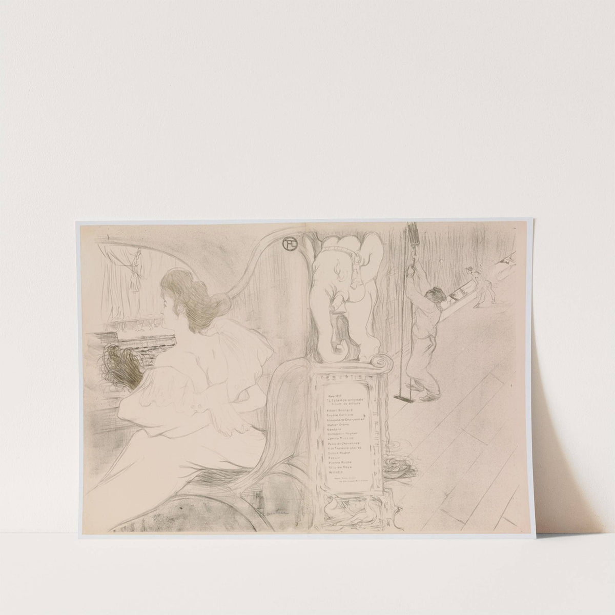 At the Curtain (Au Rideau), from ‘L’Estampe Originale’ (1895) by Henri de Toulouse-Lautrec