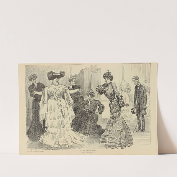 At the dressmaker’s (1900-1905) by Charles Dana Gibson