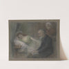 At the sickbed. by Otto Scholderer