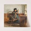At the Spinning Wheel (1883) by Hugo Salmson
