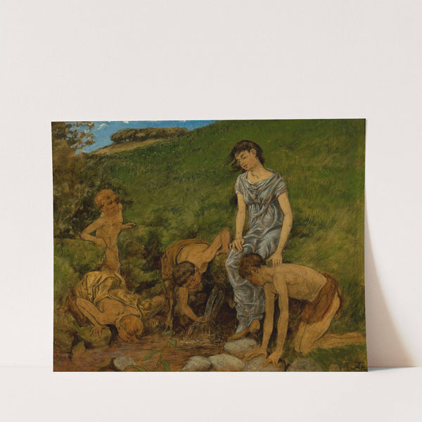 At the spring well by Hans Thoma
