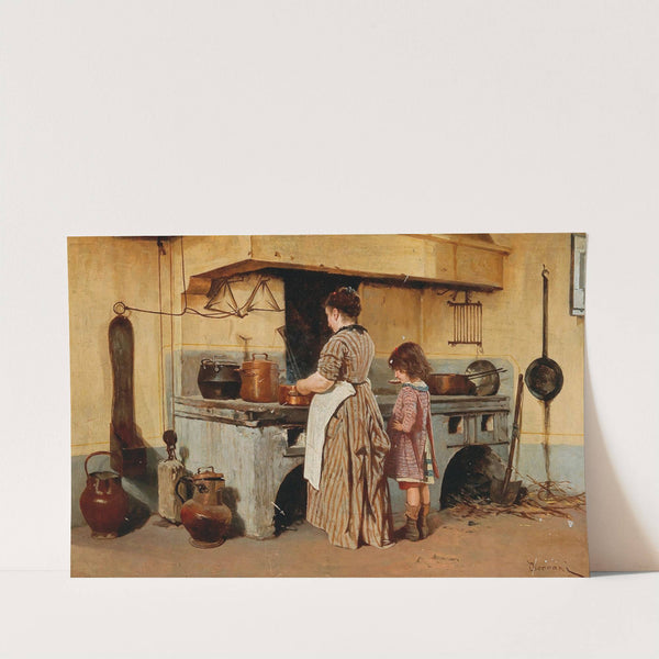 At The Stove by Odoardo Borrani