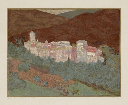 Athos; le Monastere de Valopedie