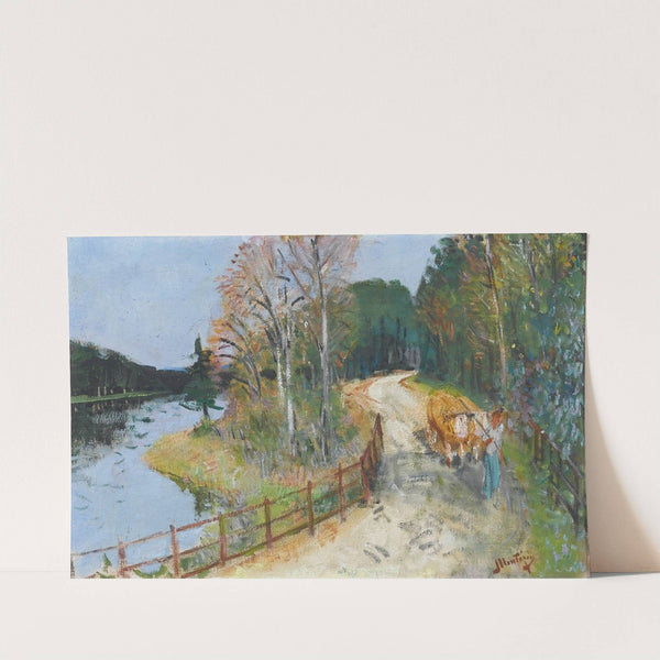 Attelage de Boeufs sur les Bords du Loing by Pierre-Eugène Montézin