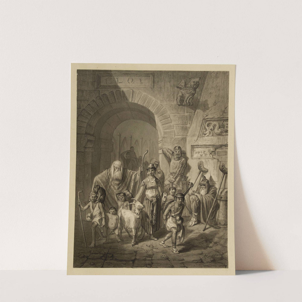 Au moment où nous entrions par la porte papale, j’ai vu filer en l’air la fauvette de roseaux (1868) by Victor Masson