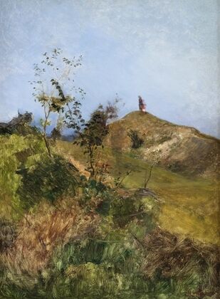 Auf der Hügelkuppe (Mädchen in Landschaft) (1872)