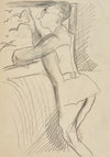 Aus dem Fenster schauender Mann (Max Pretzfelder) (1920-1925)