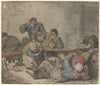 Ausgelassene Bauern im Wirtshaus