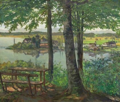 Aussicht auf Kloster Seeon (1892)