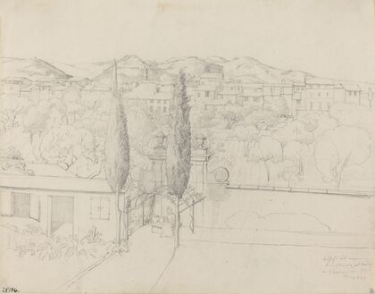 Aussicht aus meinem Fenster, via valfonda in Florenz (Gardens in Florence Seen from the Artist’s Window)