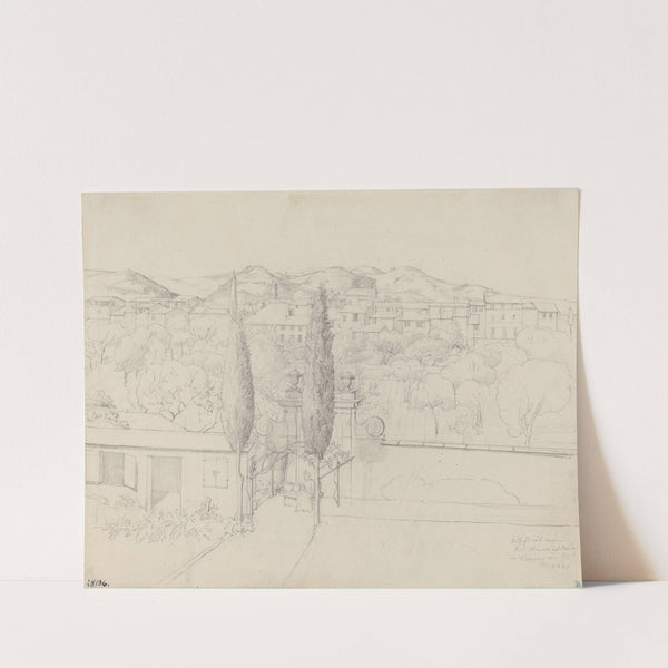 Aussicht aus meinem Fenster, via valfonda in Florenz (Gardens in Florence Seen from the Artist's Window) by Anton Krüger