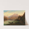 Aussicht von Altausseersee gegen Karlseisfeld am Dachstein, den hohen Seirrstein und Ruinen von Pfluigsberg und Baron Zedlitz Haus am Seeufer (1863) by Anton Schiffer