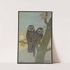 Autumn motif with owls by Thorolf Holmboe