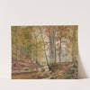 Autumn Woodland with Bridge over a Stream by Heinrich Böhmer